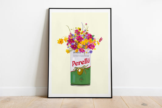 Perello Olives Tin With Wild Flowers