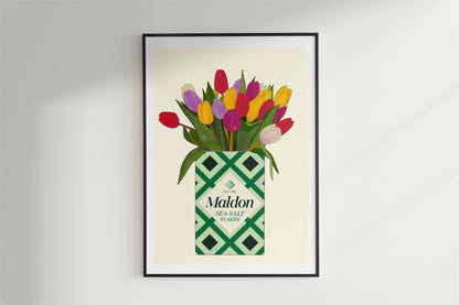 Maldon Salt with Tulips Kitchen Art Print/Poster, Unframed