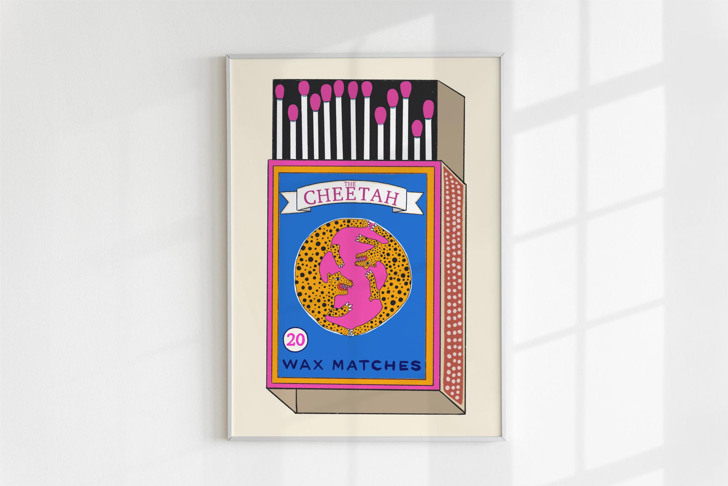 Retro Cheetah Match Box Poster/Art Print