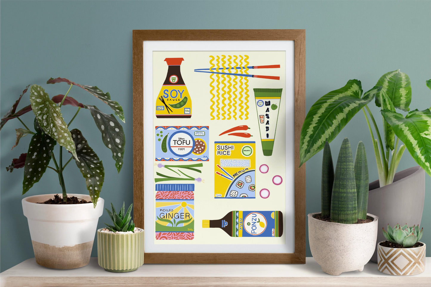 Japanese food ingredients Kitchen Art Print/Poster