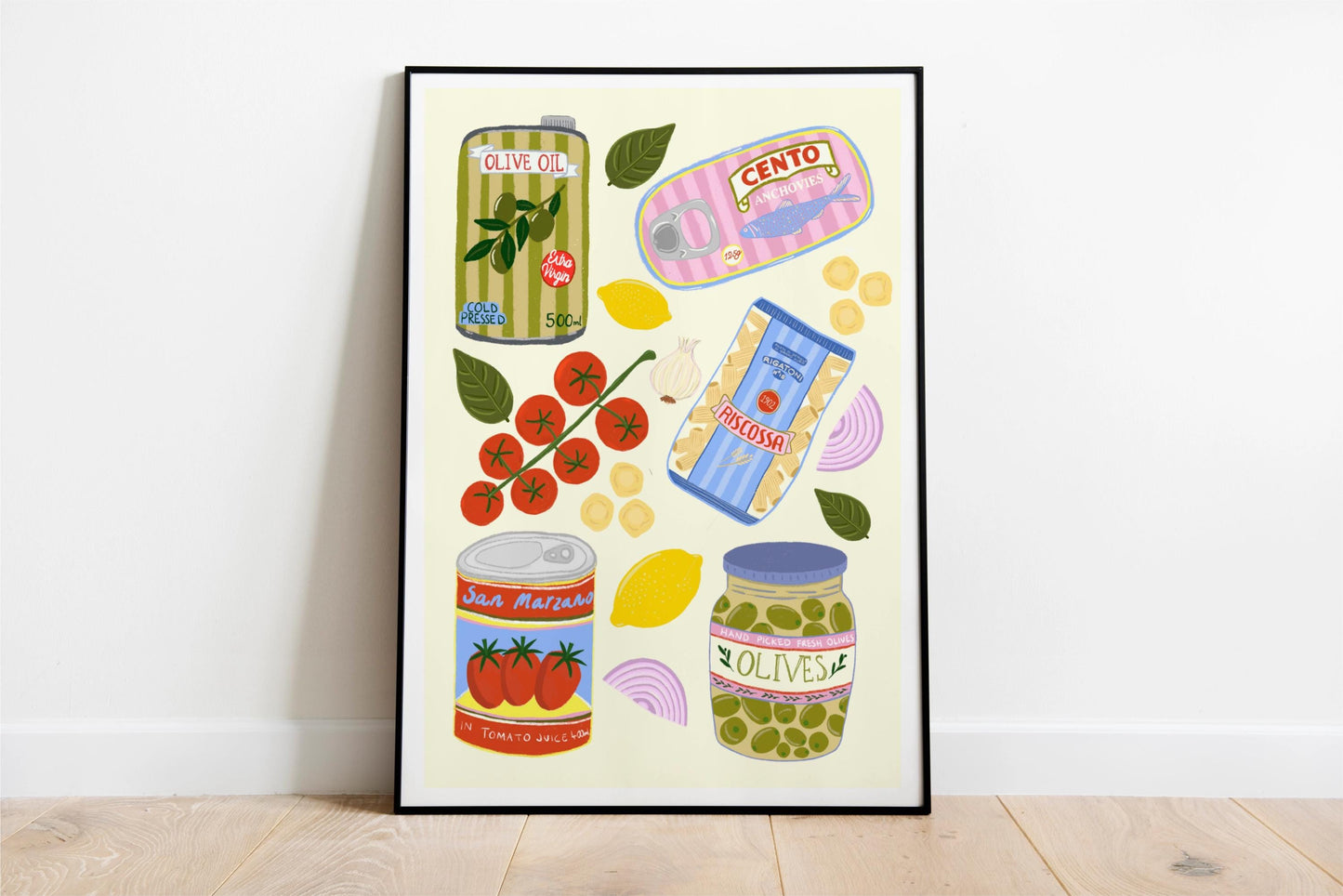 Italian Food Ingredients Kitchen Poster/Art Print