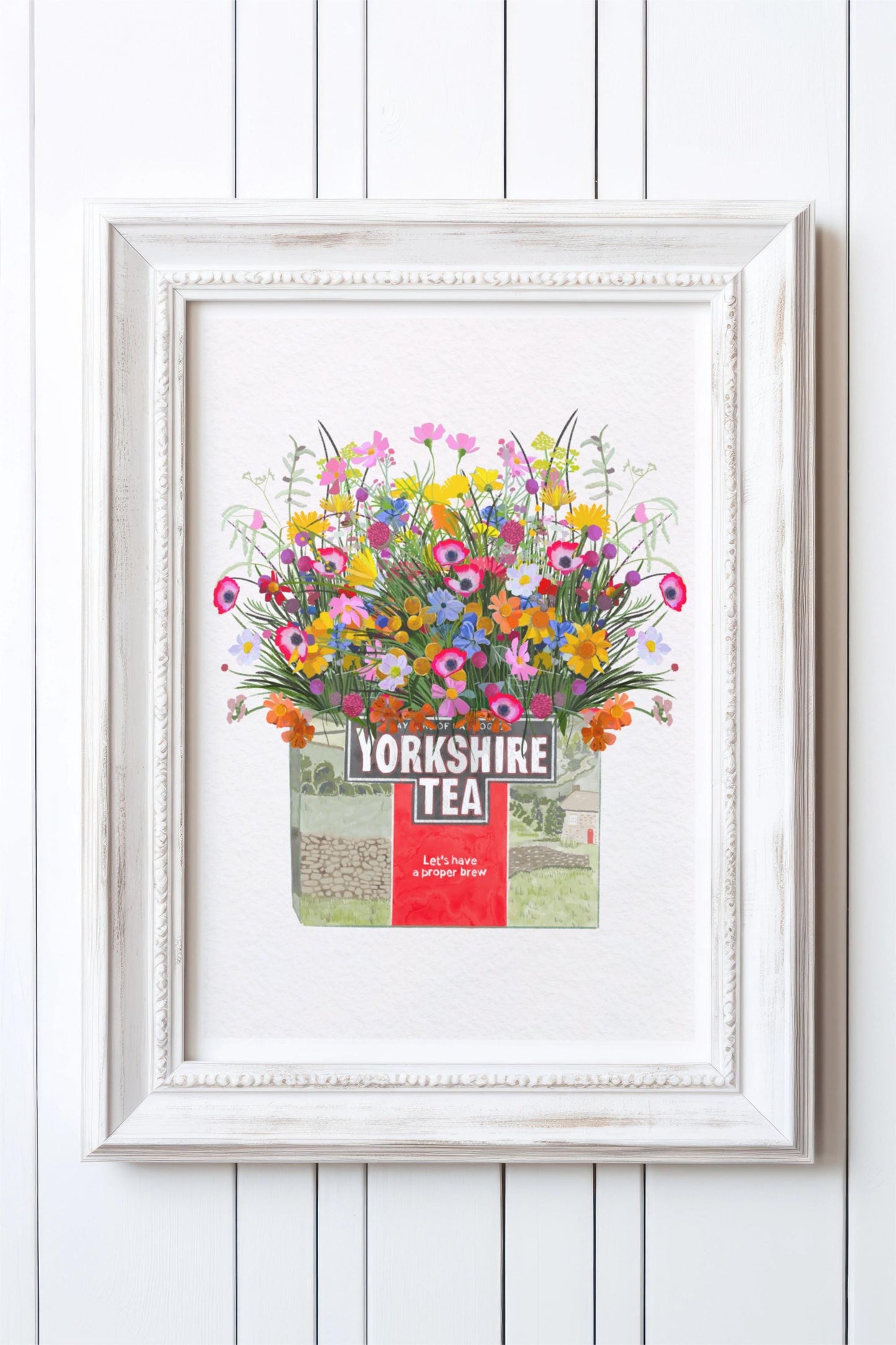 Yorkshire Tea And Wild Flowers Print