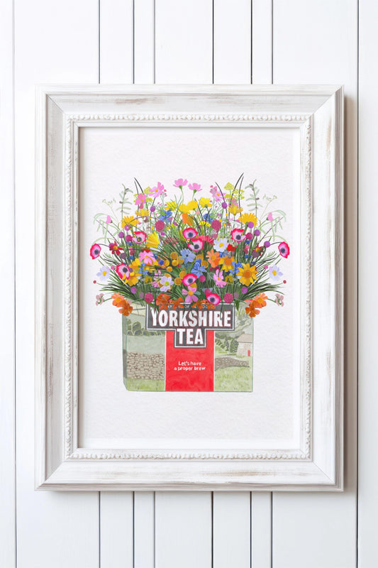 Yorkshire Tea And Wild Flowers Print