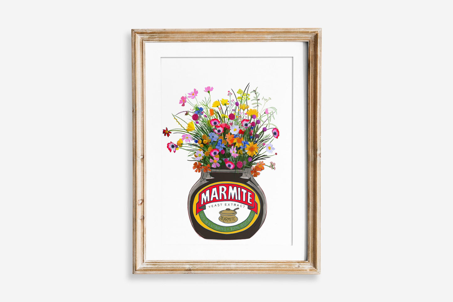 Marmite With Colourful Wildflowers Kitchen Art Print/Poster