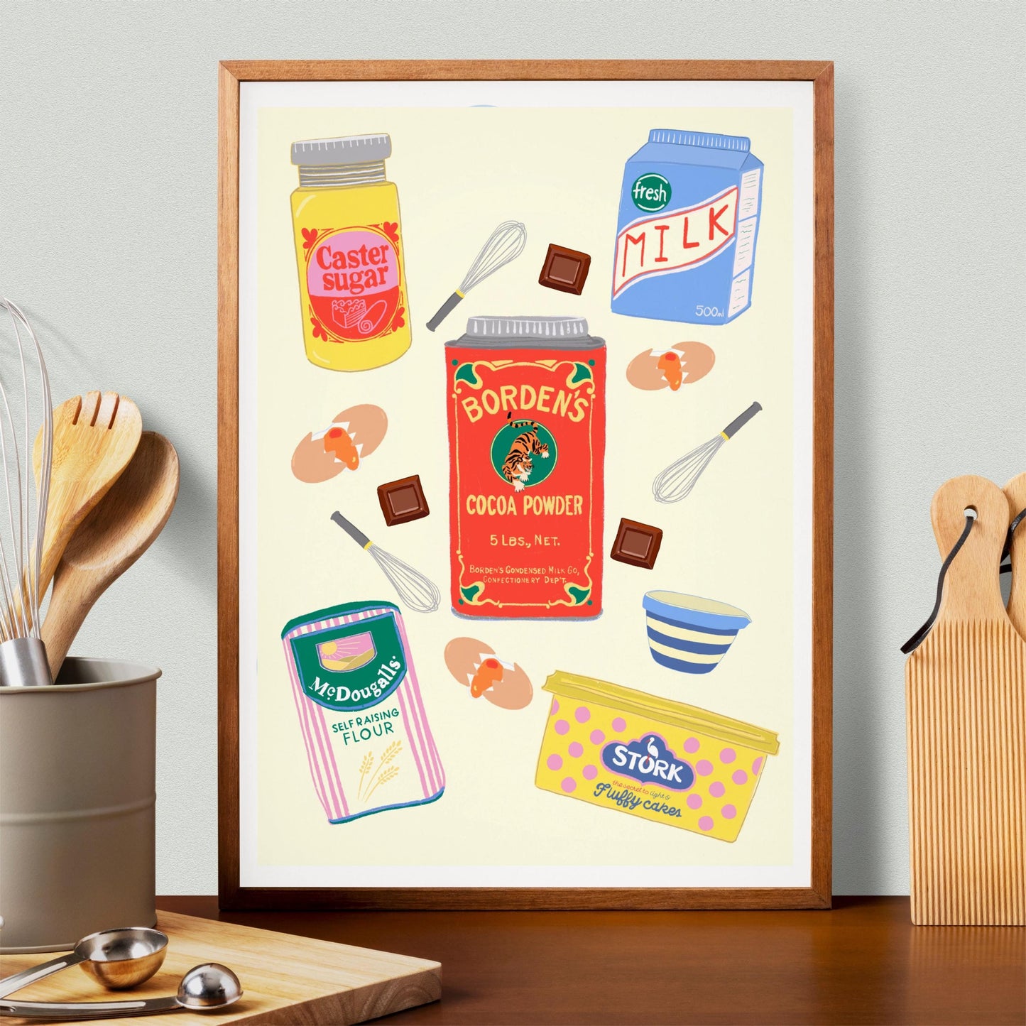 Baking Ingredients Kitchen Poster