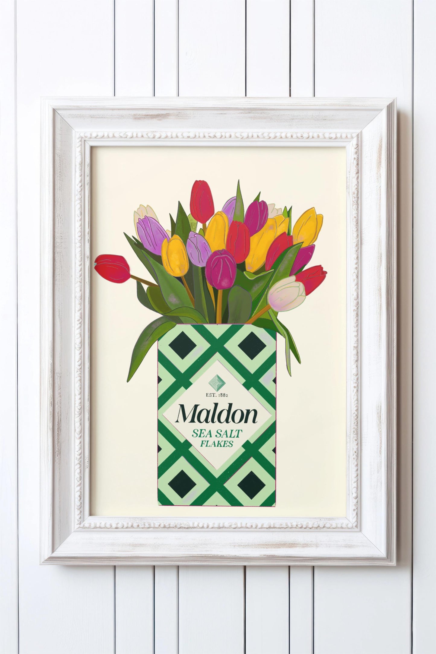 Maldon Salt with Tulips Kitchen Art Print/Poster, Unframed