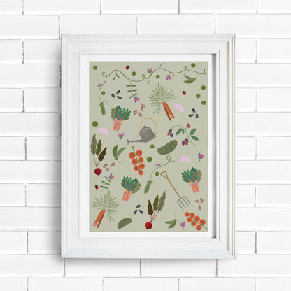 Gardening/Allotment themed Kitchen Art Print/Poster