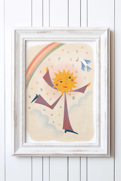 Colourful Sun Dancer Childrens' Bedroom Art Print/Poster