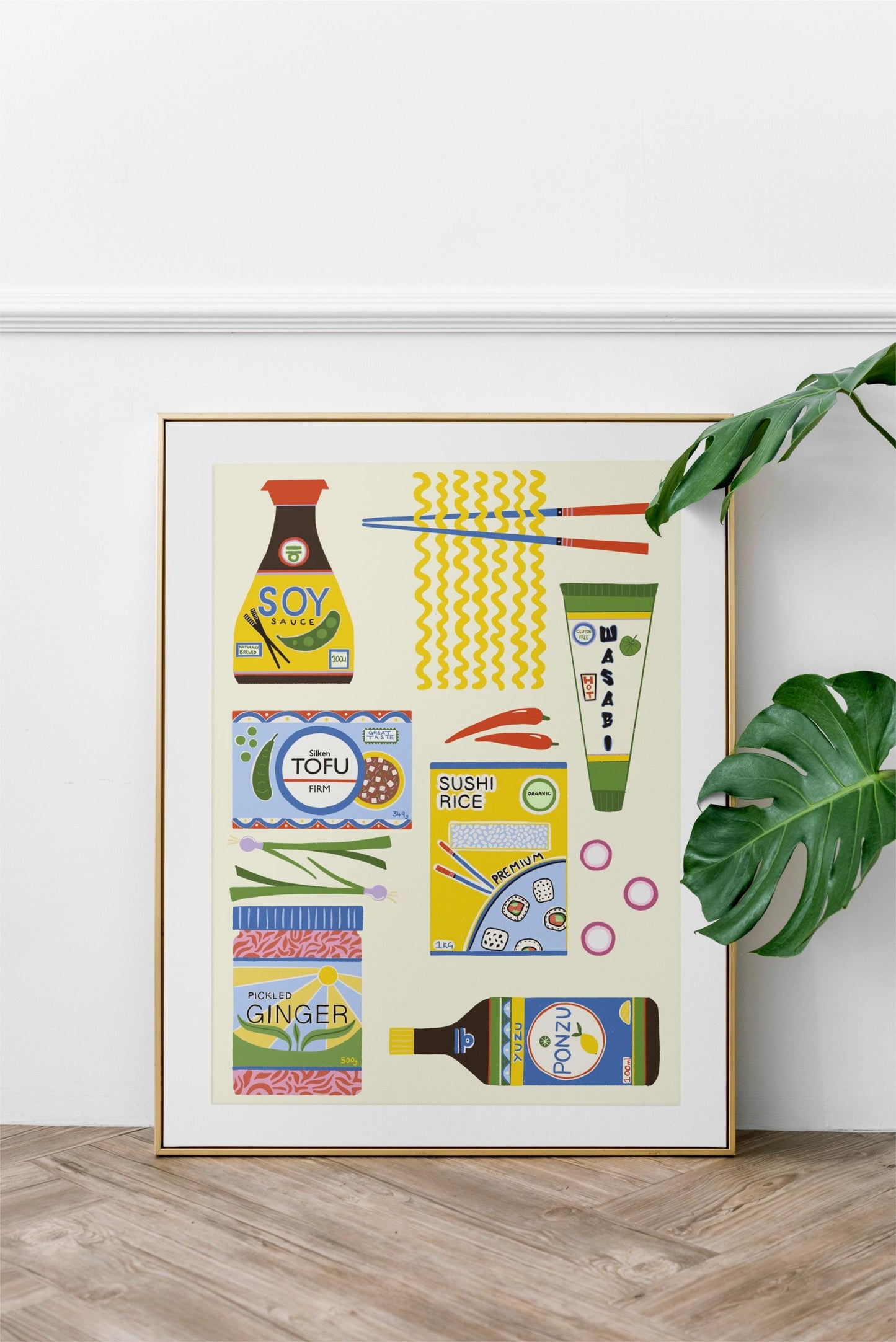 Japanese food ingredients Kitchen Art Print/Poster
