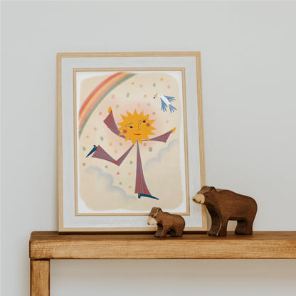 Colourful Sun Dancer Childrens' Bedroom Art Print/Poster