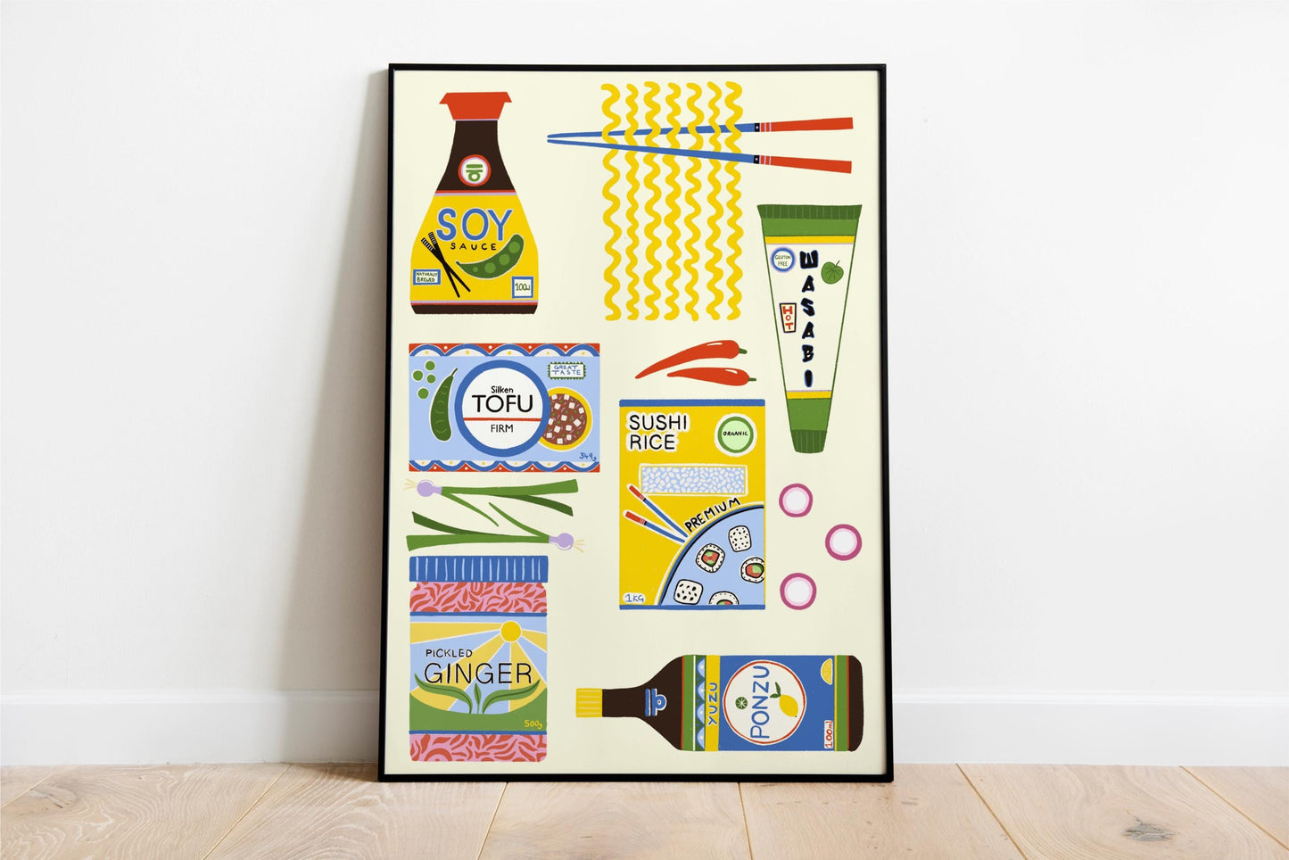 Japanese food ingredients Kitchen Art Print/Poster
