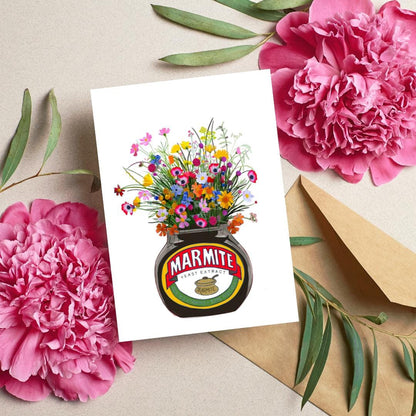 Marmite and Wild flowers Matte A6 Card