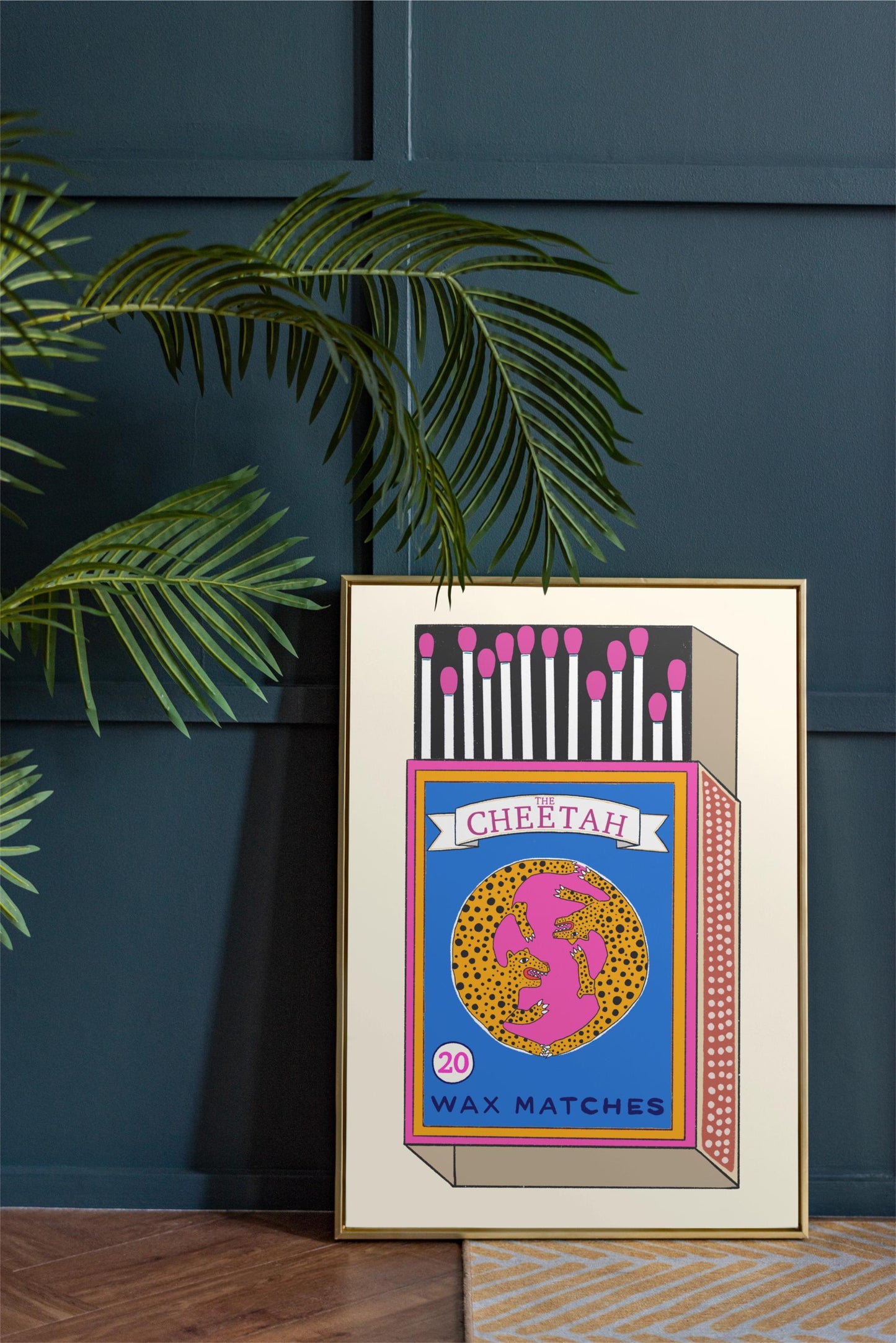 Retro Cheetah Match Box Poster/Art Print