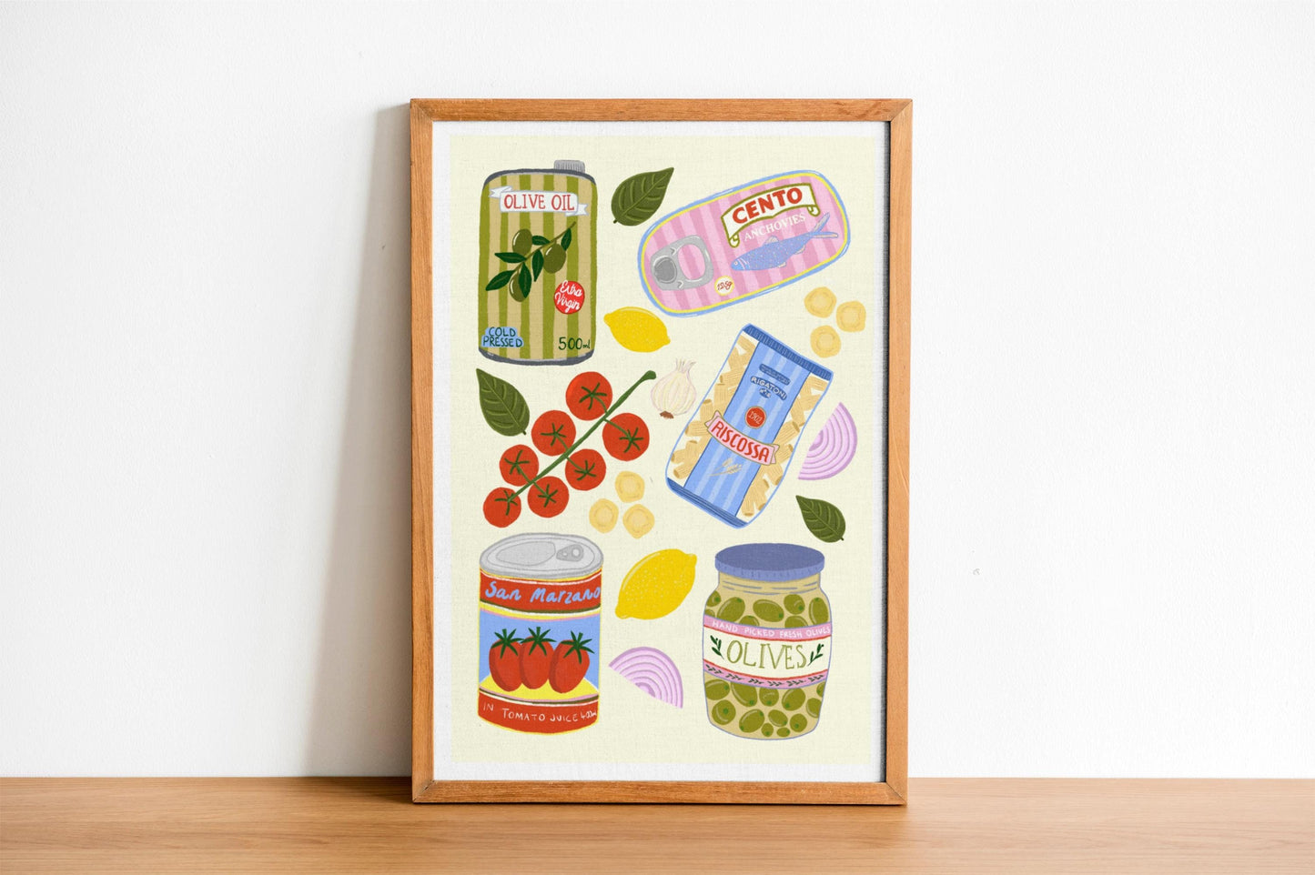Italian Food Ingredients Kitchen Poster/Art Print