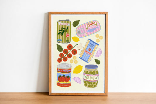 Italian Food Ingredients Kitchen Poster/Art Print