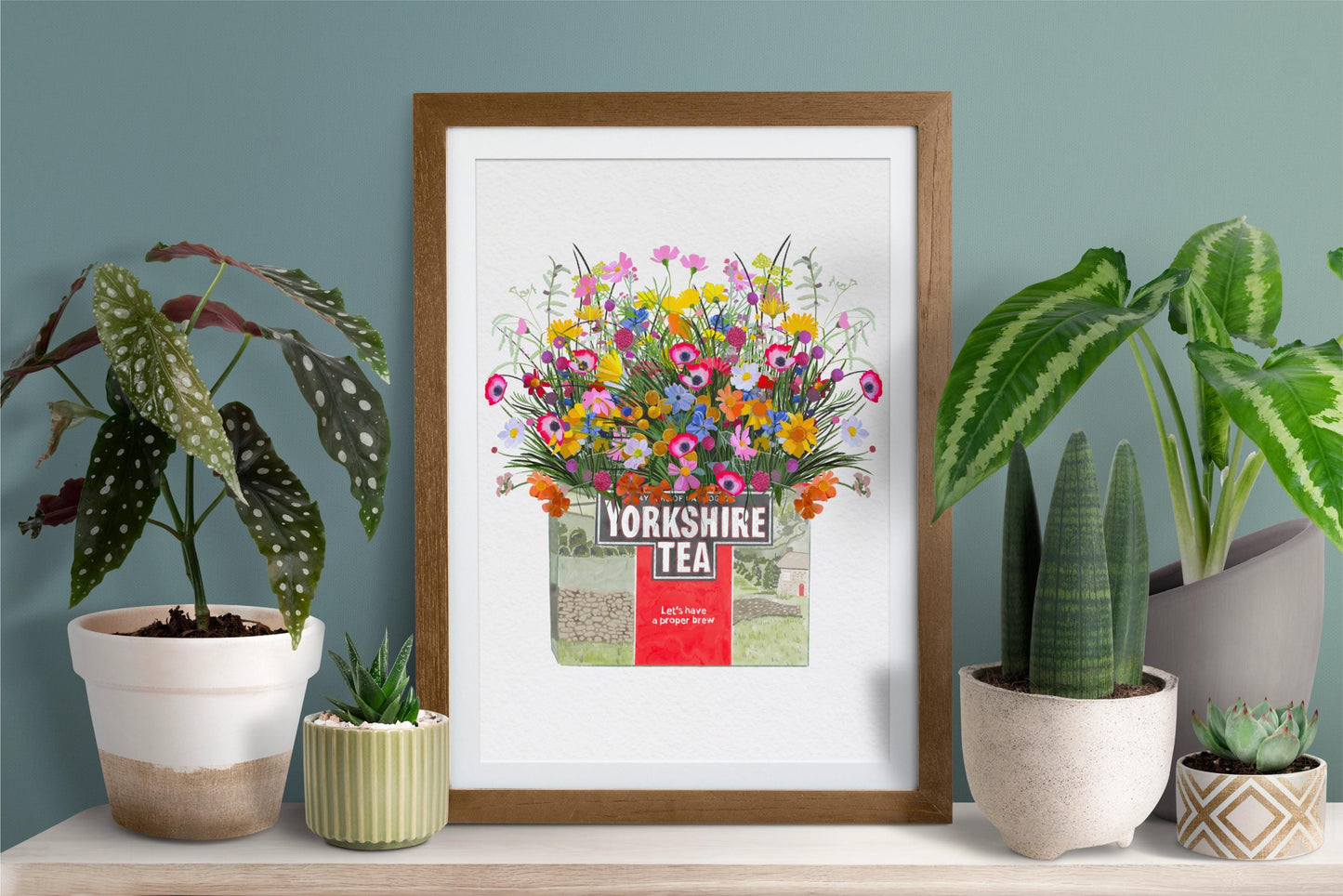 Yorkshire Tea And Wild Flowers Print