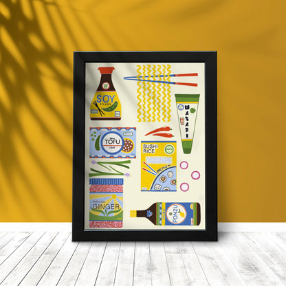 Japanese food ingredients Kitchen Art Print/Poster