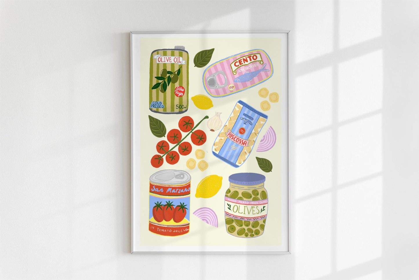 Italian Food Ingredients Kitchen Poster/Art Print