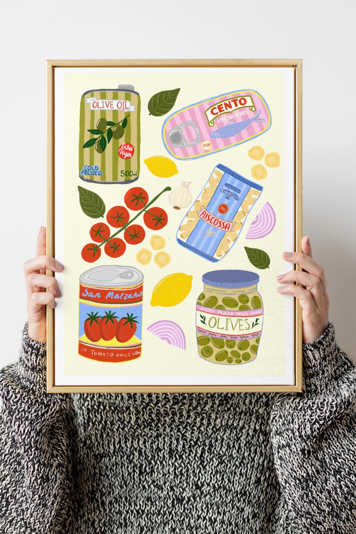 Italian Food Ingredients Kitchen Poster/Art Print