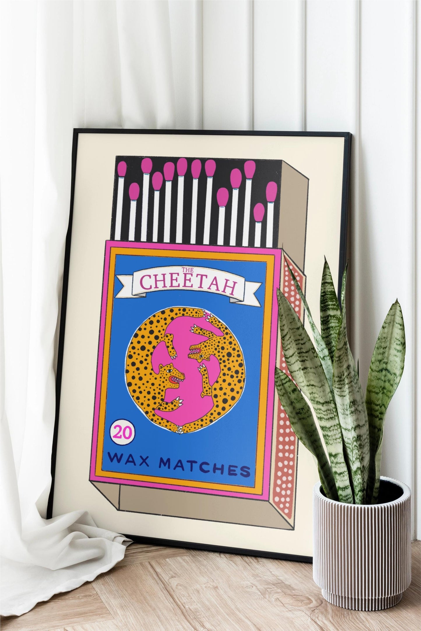 Retro Cheetah Match Box Poster/Art Print