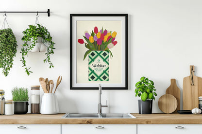 Maldon Salt with Tulips Kitchen Art Print/Poster, Unframed