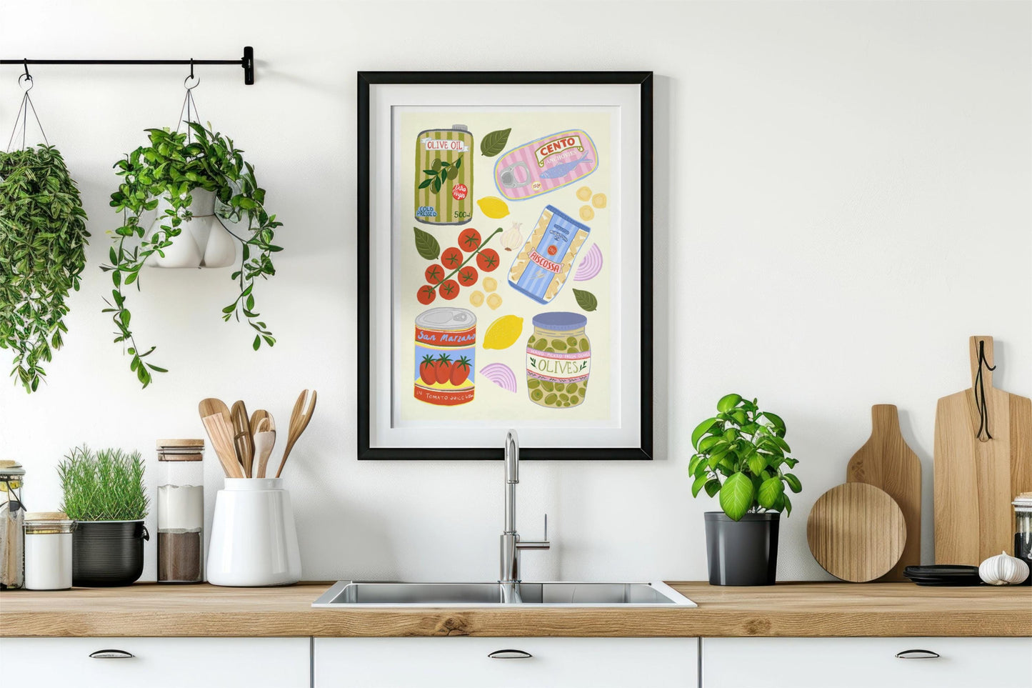 Italian Food Ingredients Kitchen Poster/Art Print