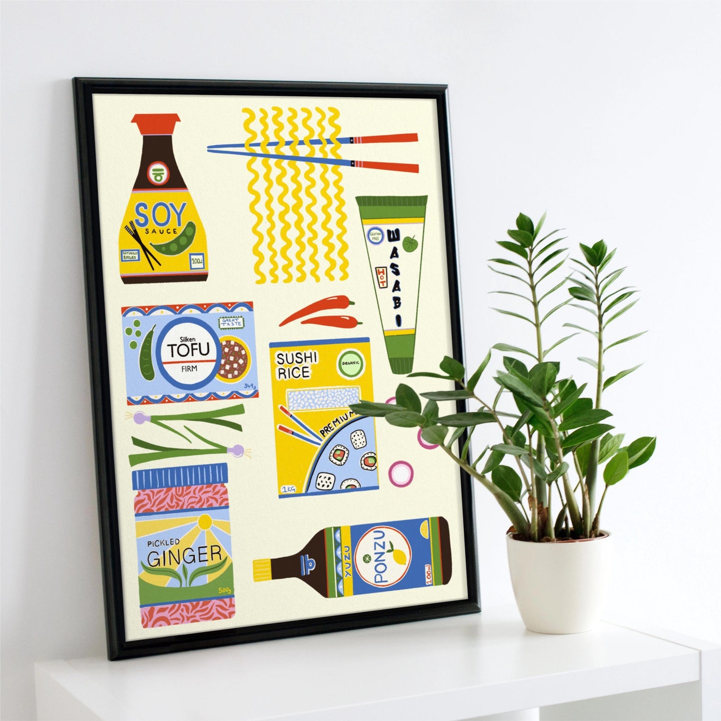 Japanese food ingredients Kitchen Art Print/Poster