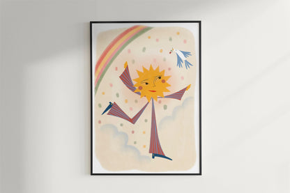Colourful Sun Dancer Childrens' Bedroom Art Print/Poster