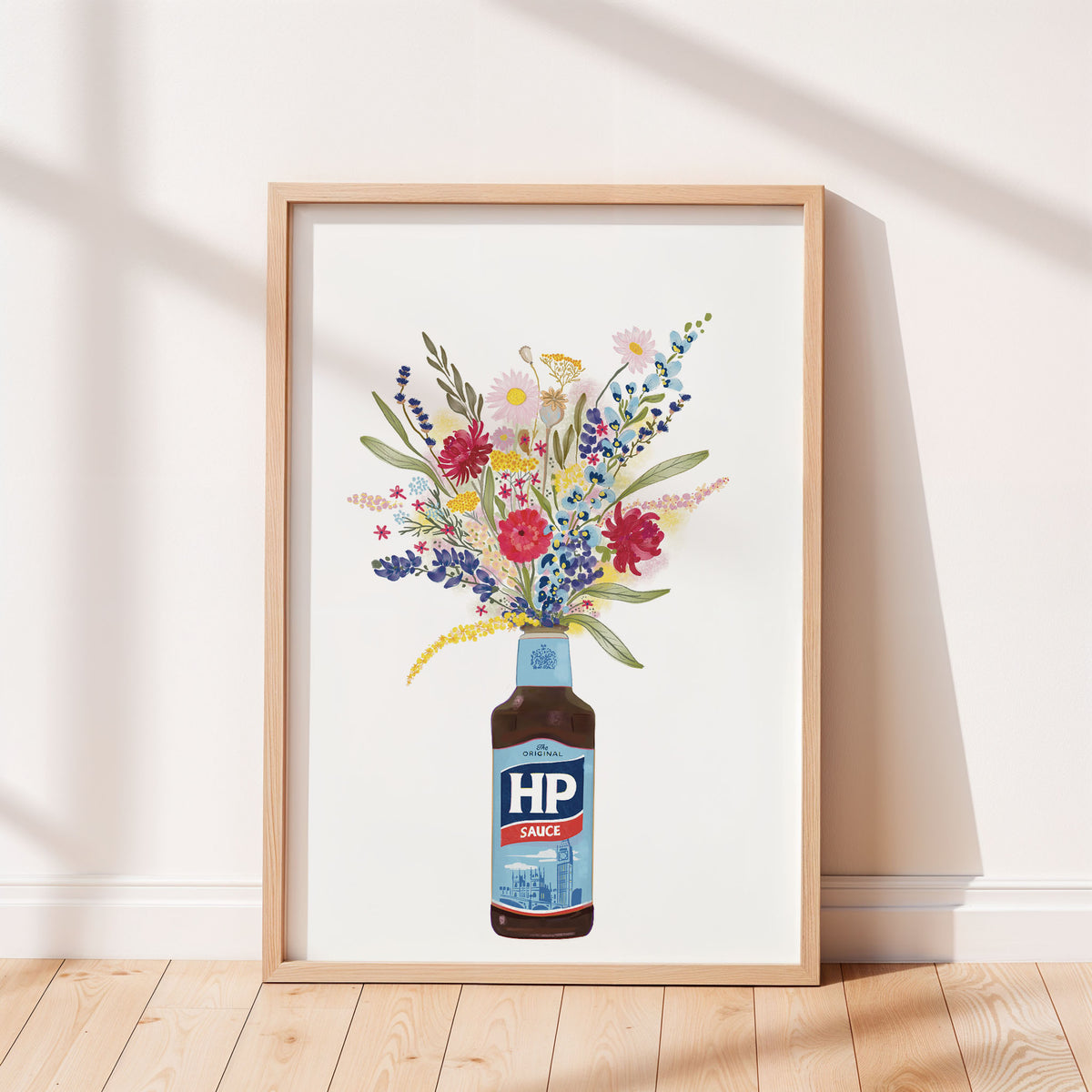 Brown Sauce HP and Wildflowers fun, colourful Kitchen print