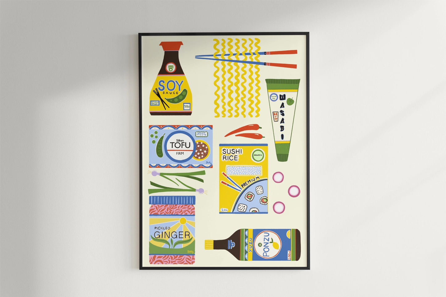 Japanese food ingredients Kitchen Art Print/Poster