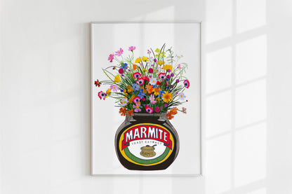 Marmite With Colourful Wildflowers Kitchen Art Print/Poster