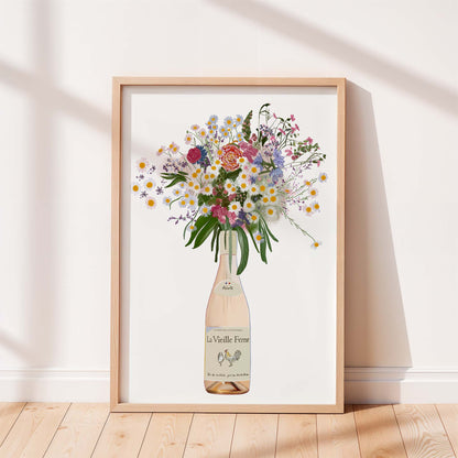 Chicken Wine and Wild flowers Art Print