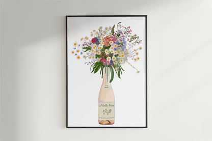 Chicken Wine and Wild flowers Art Print