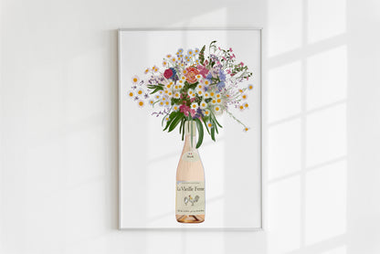 Chicken Wine and Wild flowers Art Print