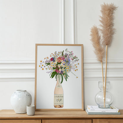 Chicken Wine and Wild flowers Art Print