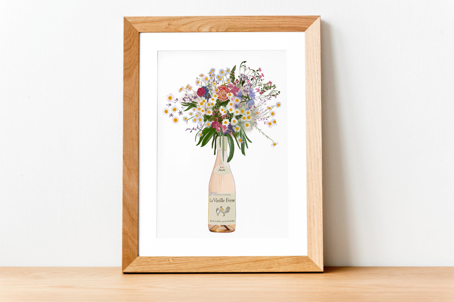 Chicken Wine and Wild flowers Art Print