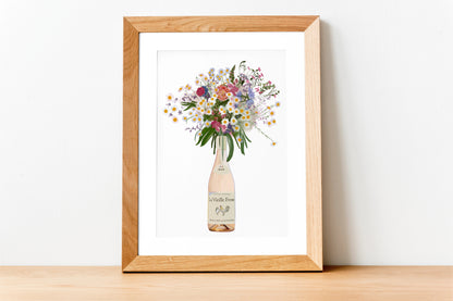 Chicken Wine and Wild flowers Art Print
