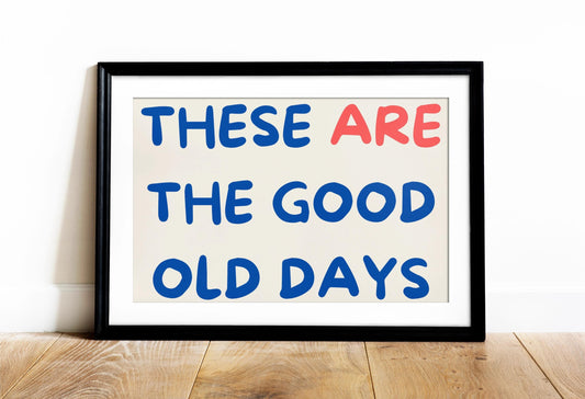 These Are The Good Old Days Poster/Art Print