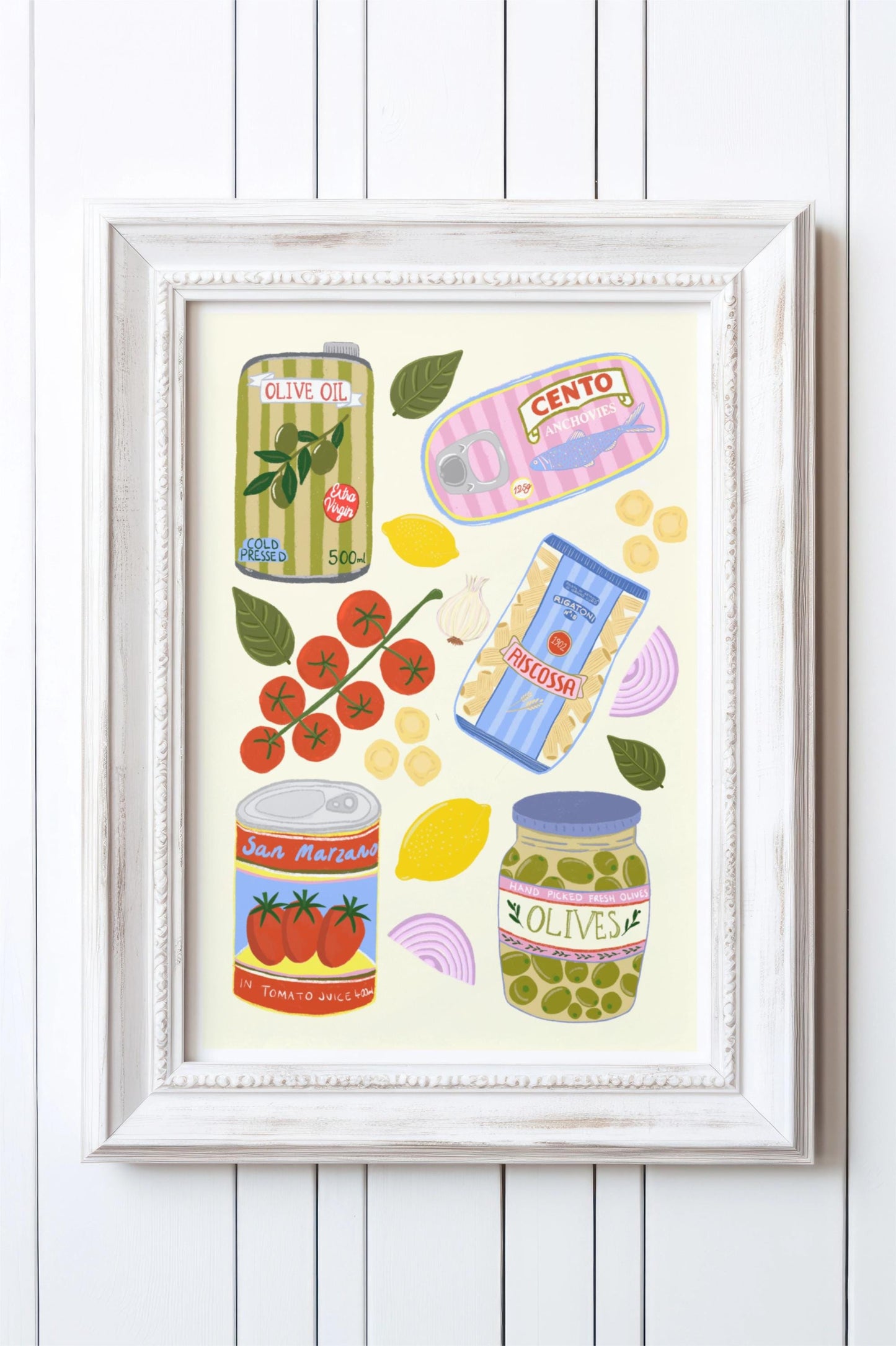 Italian Food Ingredients Kitchen Poster/Art Print