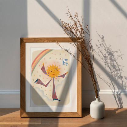 Colourful Sun Dancer Childrens' Bedroom Art Print/Poster