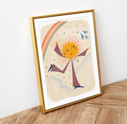 Colourful Sun Dancer Childrens' Bedroom Art Print/Poster