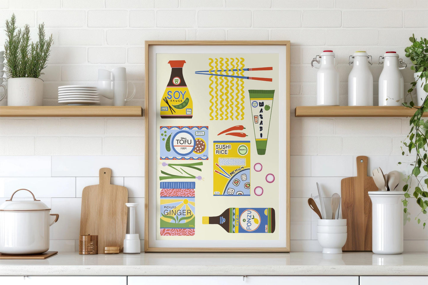 Japanese food ingredients Kitchen Art Print/Poster