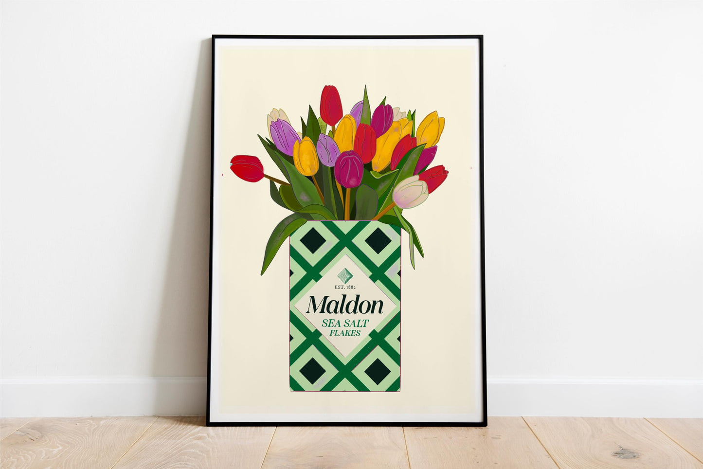 Maldon Salt with Tulips Kitchen Art Print/Poster, Unframed