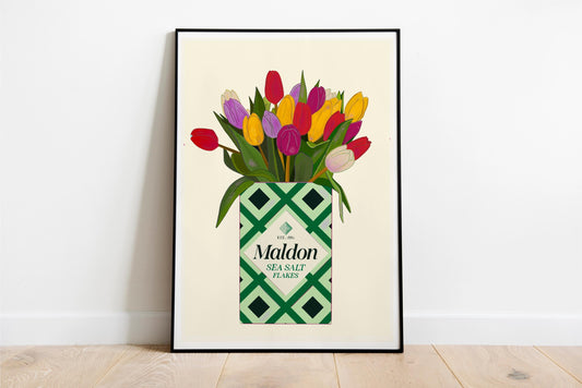Maldon Salt with Tulips Kitchen Art Print/Poster, Unframed