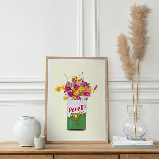 Perello Olives Tin With Wild Flowers